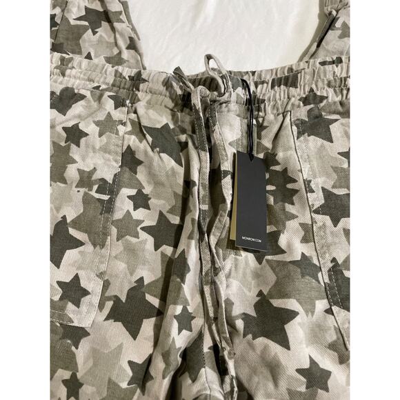 Monrow Joggers Women's Large NWT Star Camo Joggers Elastic Waist Green Tea - Picture 5 of 10